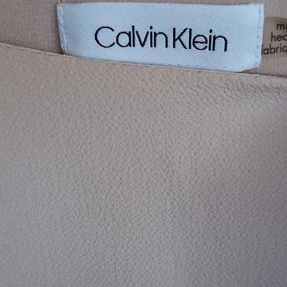 Calvin Klein Pullover SzL Ruffle Sleeve Pale Pink Poly/Spandex Round Neck Fem - Picture 6 of 10